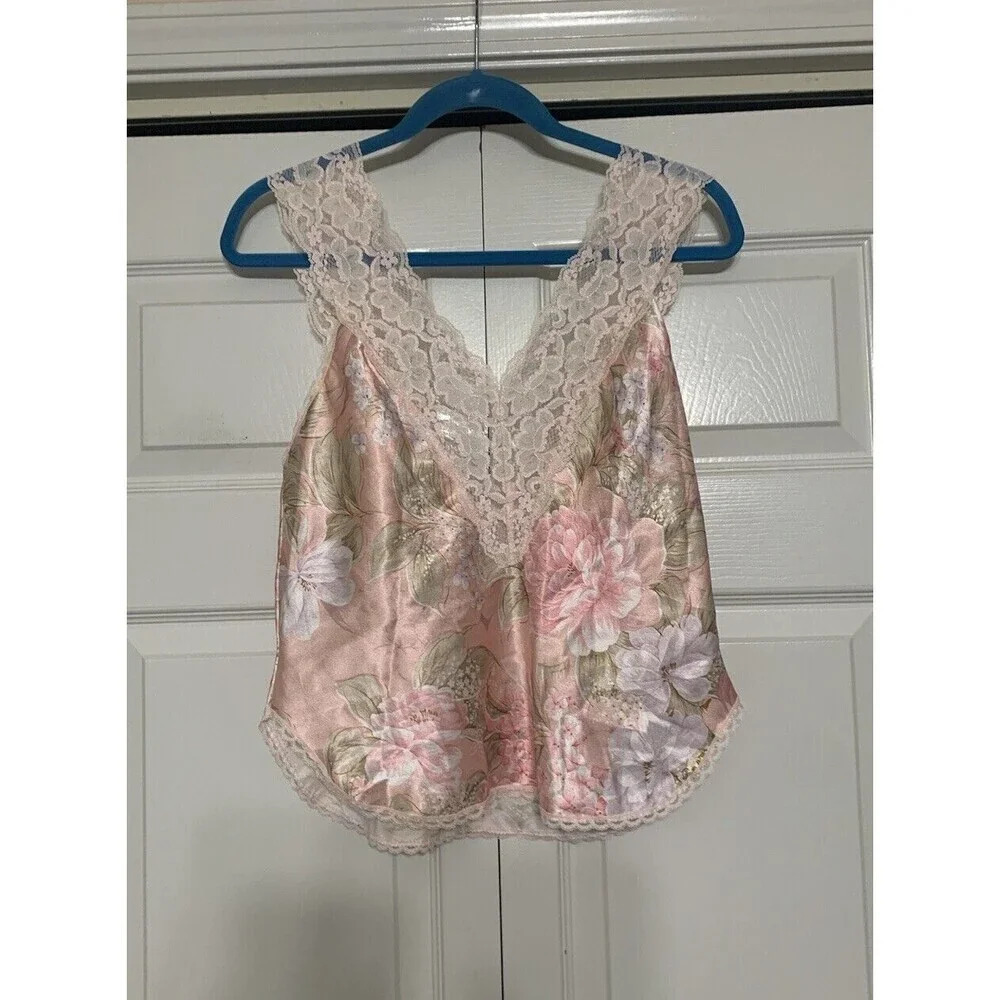 Maidenform Floral Lacey Feminine Fairy Core Coquette Cami Tank Size M (Z15)